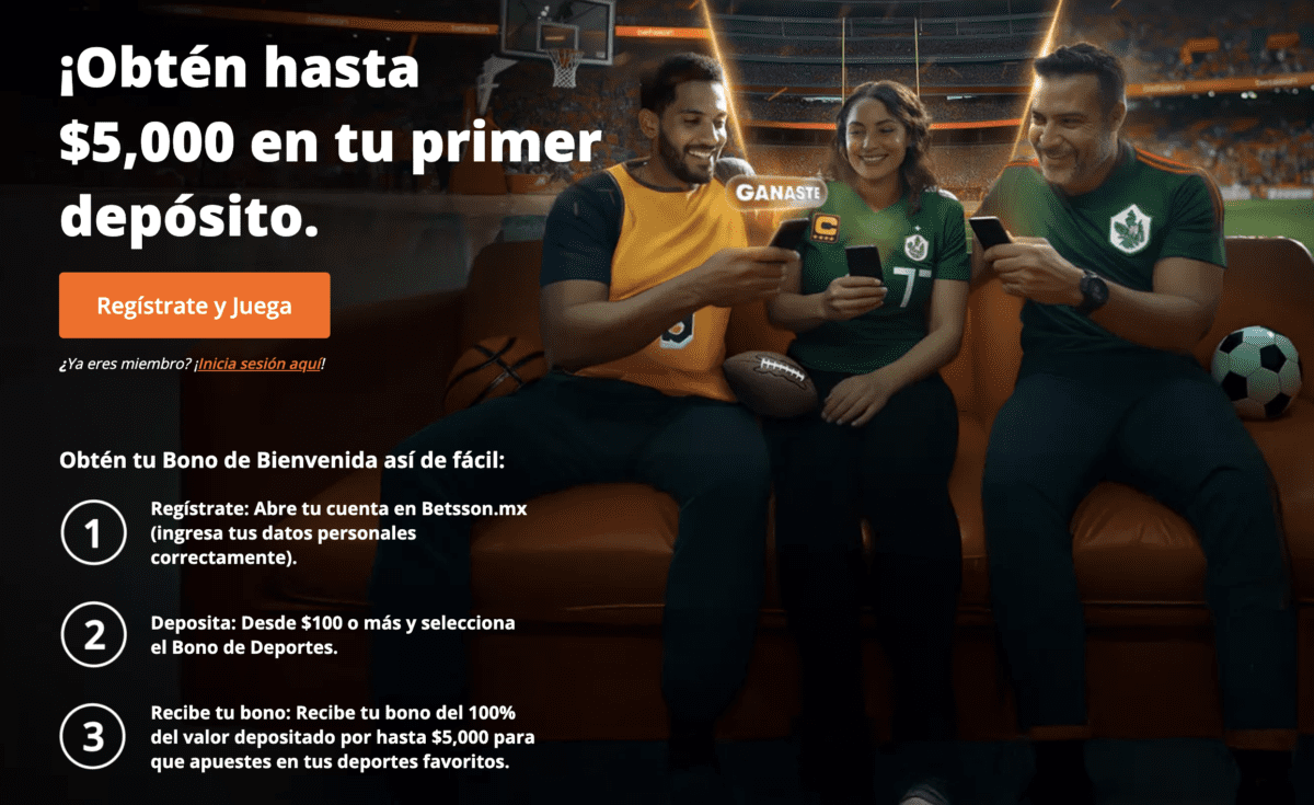 bono de bienvenida para deportes de Betssonx