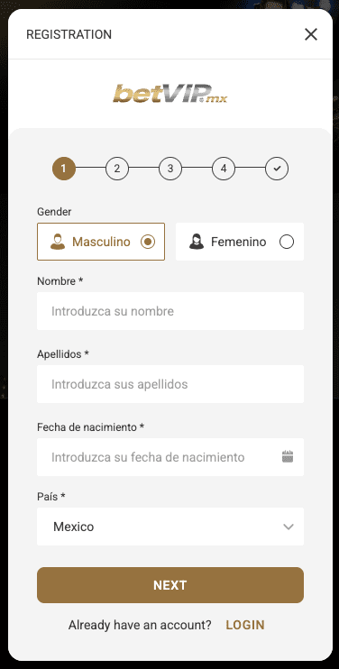 Registro betVIP