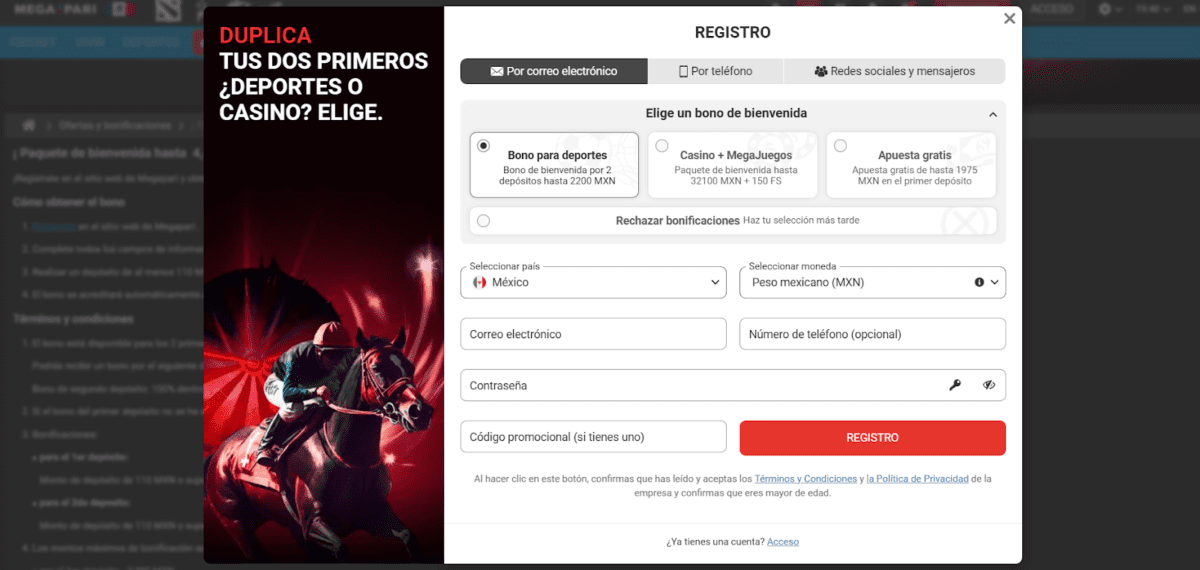¿Cómo usar el código promocional en Megapari paso a paso?