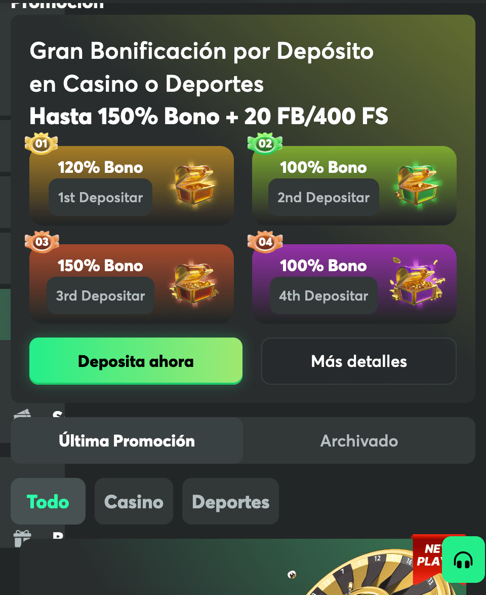 Versión móvil de BC Game
gran bonificacion por deposito