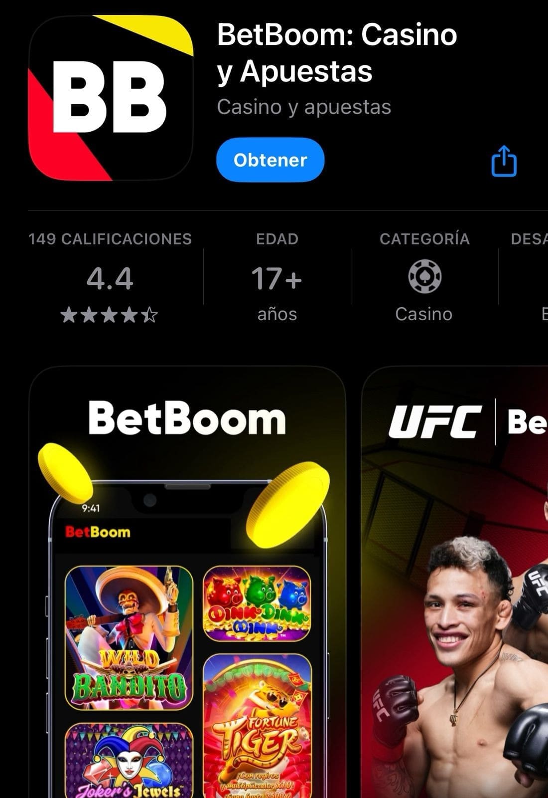 Betboom casino y apuestas iOS